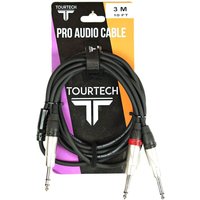 Tourtech TTAC-NYC3/PS2PR Stereo 1/4 Jack To Dual Mono Jack Cable 3m
