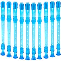 Blue Descant Recorder with Cleaning Rod by Gear4music Pack of 10