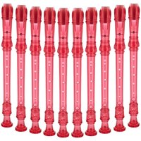 Pink Descant Recorder with Cleaning Rod by Gear4music Pack of 10