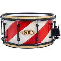 SJC Drums 14 x 7" Custom Snare Red & White Barbershop