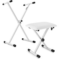 Keyboard Stand and Stool Set by Gear4music White