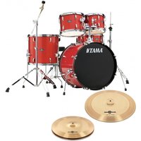 Tama Stagestar 20" 5pc Drum Kit w/Cymbals Red Sparkle