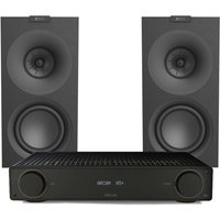 KEF Concerto Meta Speakers & Arcam A5+ Integrated Amplifier Black