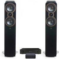 WiiM Pro Plus Arcam A15+ & Q Acoustics 3050c Floorstanding Speakers Hi-Fi Package Black
