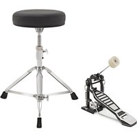 Drum Throne Stool and Kick Drum Pedal Pack by Gear4music
