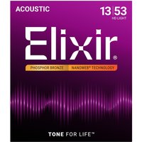 Elixir 16182 NANOWEB Phosphor Bronze Strings 13-53