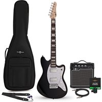 Seattle Select Electric Guitar Black 10W Guitar Amp & Accessory Pack