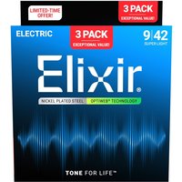 Elixir 16550 OPTIWEB Gitarrensaiten 3er Pack 9-42