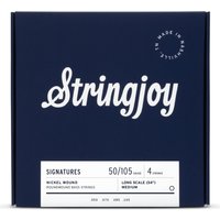 Stringjoy Medium Gauge (50-105) 4 String Long Scale Nickel Wound Bass Guitar Strings