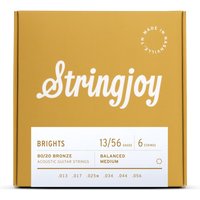 Stringjoy Brights Medium Gauge (13-56) 80/20 Bronze Acoustic Guitar Strings