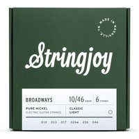 Stringjoy Broadways Classic Light Gauge (10-46) Pure Nickel Electric Guitar Strings