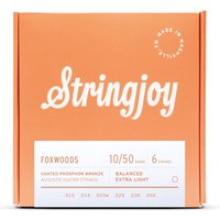 Stringjoy Foxwoods Extra Light Gauge (10-50) Coated Phosphor Bronze Acoustic Guitar Strings