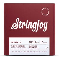 Stringjoy Naturals 12 String Extra Light Gauge (10-50) Phosphor Bronze Acoustic Guitar Strings