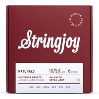 Stringjoy Naturals Extra Light Gauge (10-50) Phosphor Bronze Acoustic Guitar Strings