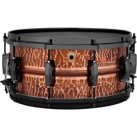 Ludwig 14" x 6.5" Raw Hammered Polished Copper Snare Drum