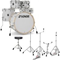 Sonor AQ2 22 5pc Drum Kit With Hardware & Throne White Pearl