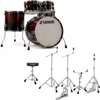 Sonor AQ2 22 5pc Drum Kit With Hardware & Throne Brown Fade