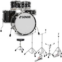 Sonor AQ2 22 5pc Drum Kit With Hardware & Throne Transparent Black