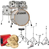 Sonor AQ2 20 5pc Complete Drum Kit With Hardware & Throne White Pearl