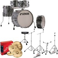 Sonor AQ2 20 5pc Complete Drum Kit With Hardware & Throne Titanium Quartz