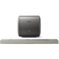 KEF XIO Soundbar and KC62 Subwoofer Bundle Grey with Free KW2 RX Receiver