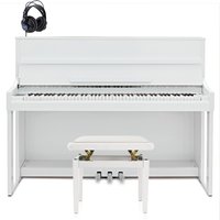 G4M Sonori High Top Digital Piano Polished White Custom Bundle
