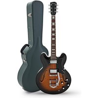 Hartwood Revival Legend TR Semi Acoustic Guitar & Hard Case Sunburst