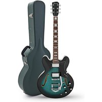 Hartwood Revival Legend TR Semi Acoustic Guitar & Hard Case Tealburst