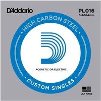 DAddario PL016 Single Plain Steel .016