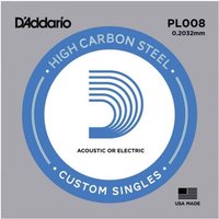 DAddario PL008 Single Plain Steel .008