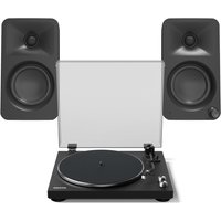 Kanto OBI3 Turntable with Kanto Ora Speakers Matte Black