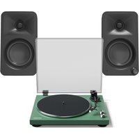 Kanto OBI3 Turntable with Kanto Ora Speakers Matte Green