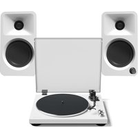 Kanto OBI3 Turntable with Kanto Ora Speakers Matte White