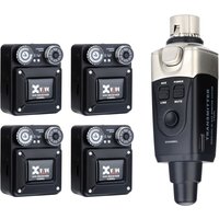 Xvive U45R4 5.8GHz Wireless In-Ear Monitor System with 4 Receivers Black