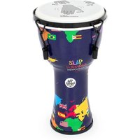 Percussion Plus Slap Djembe Mechanically Tuned 10 inch Head World Map