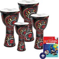 Percussion Plus Slap Djembe Pack Pre-Tuned 4 Mixed Player Pack Carnival