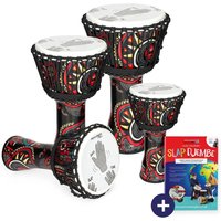 Percussion Plus Slap Djembe Pack Rope Tuned 4 Mixed Player Pack Carnival