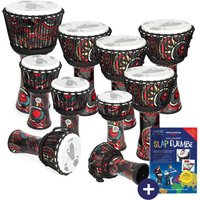 Percussion Plus Slap Djembe Pack Rope Tuned 10 Pack Mixed Sizes Carnival