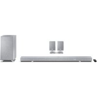 SHARP Q Range 5.1.2 Channel Soundbar with Wireless Subwoofer and HT-SPR52021 Rear Speakers Silver