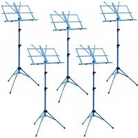 Music Stand with Carry Bag by Gear4music Blue 5 Pack