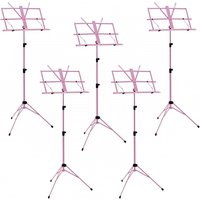 Music Stand with Carry Bag by Gear4music Pink 5 Pack