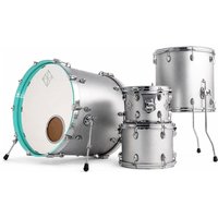 Dixon Cornerstone Hybrid 22 4pc Shell Pack Metallic Silver w/Turquoise Blue Hoop