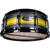 Pearl Masters Maple 14" x 5.5" Limited MM6 Snare Drum Matte Black & Yellow Stripe