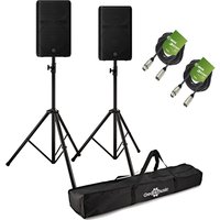 Yamaha DXR10 MK3 10 Active PA Speaker Bundle with Stands and Cables