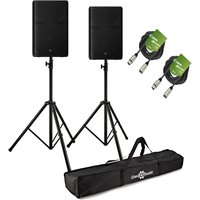 Yamaha DXR15 MK3 15" Active PA Speaker Bundle with Stands and Cables