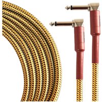 Tourtech 6m/20ft Braided Tweed Angled Guitar Cable