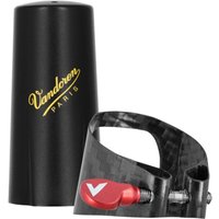 Vandoren Carbon Alto Sax Ligature and Cap Red Hardware