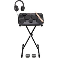 DD80 Portable Electric Drum Pads by Gear4music Stand & Headphones Pack