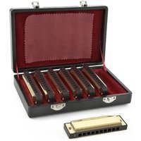Blues Goldenes Mundharmonika-Set von Gear4music