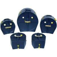 Hardcase Fully Lined Rock Drum Kit Case Set Dark Blue